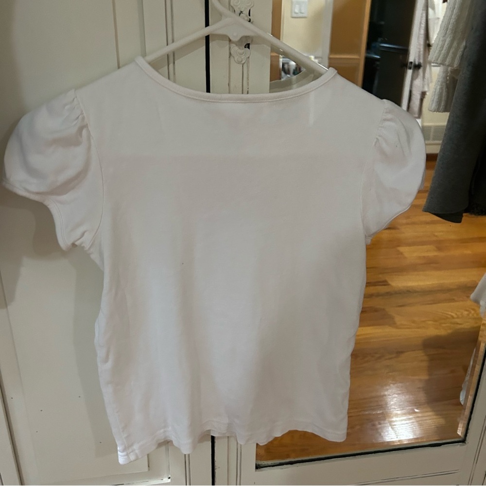 Gymboree White girls size 8 T-Shirt with Red Heart Design embroidered LIKE NEW - Picture 6 of 6